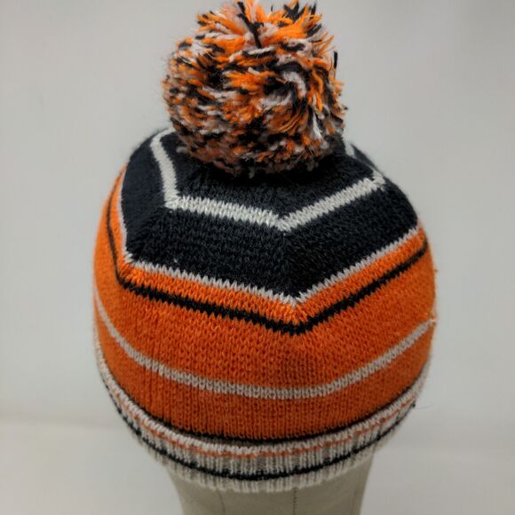 Eskimo Joe's Men's Beanie Cap Hat Orange Striped OSFA Embroidered Logo - Picture 7 of 11